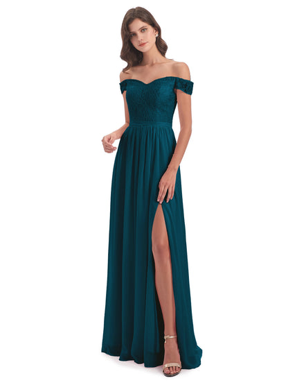 Charlotte Floor Length Off The Shoulder Bridesmaid Dresses