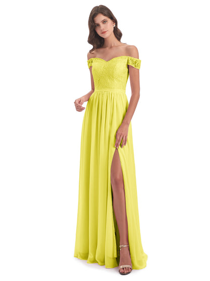 Charlotte Floor Length Off The Shoulder Bridesmaid Dresses