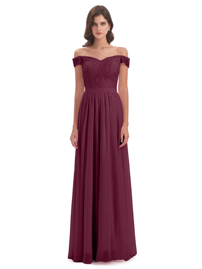 Charlotte Floor Length Off The Shoulder Bridesmaid Dresses
