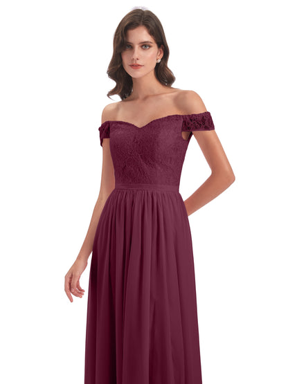 Charlotte Floor Length Off The Shoulder Bridesmaid Dresses