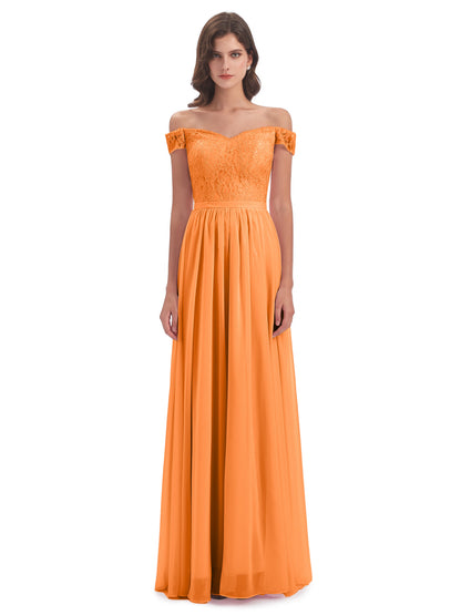 Charlotte Floor Length Off The Shoulder Bridesmaid Dresses