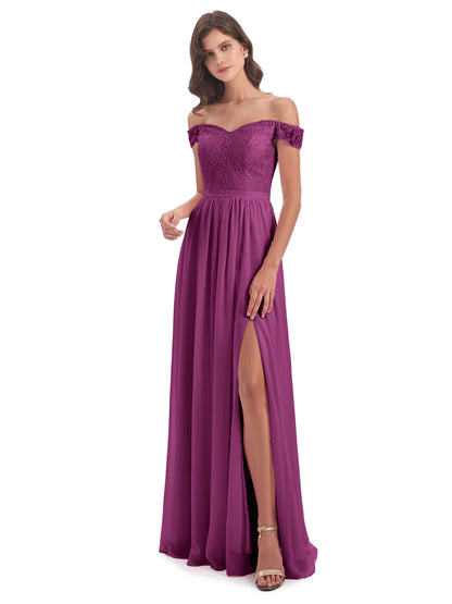 Charlotte Floor Length Off The Shoulder Bridesmaid Dresses