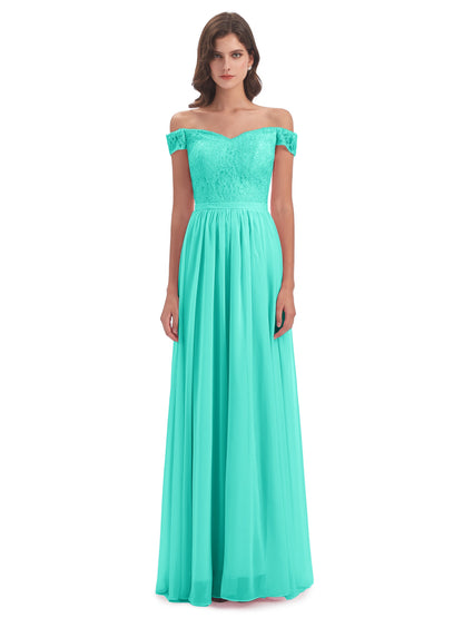 Charlotte Floor Length Off The Shoulder Bridesmaid Dresses