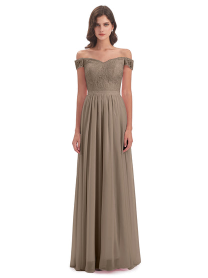 Charlotte Floor Length Off The Shoulder Bridesmaid Dresses