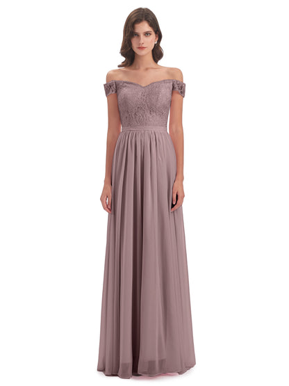 Charlotte Floor Length Off The Shoulder Bridesmaid Dresses