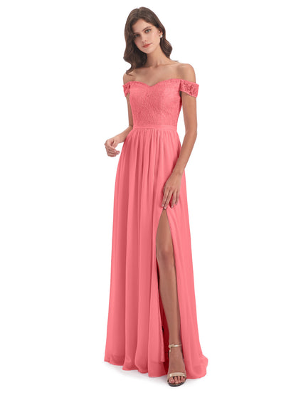 Charlotte Floor Length Off The Shoulder Bridesmaid Dresses
