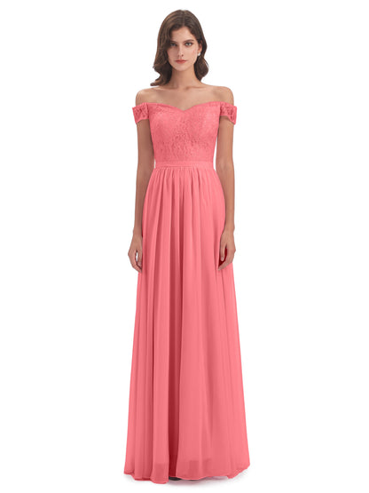 Charlotte Floor Length Off The Shoulder Bridesmaid Dresses