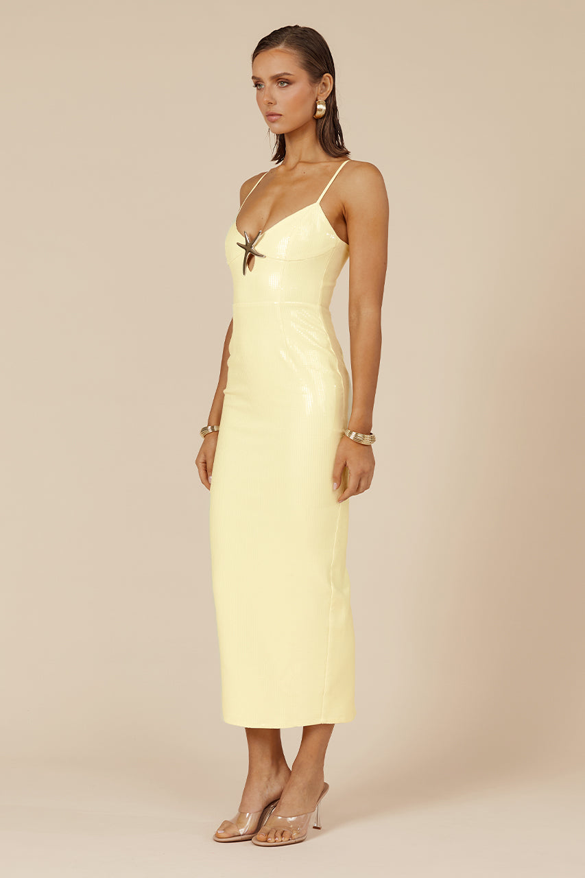 Benito Midi Dress - Lemon