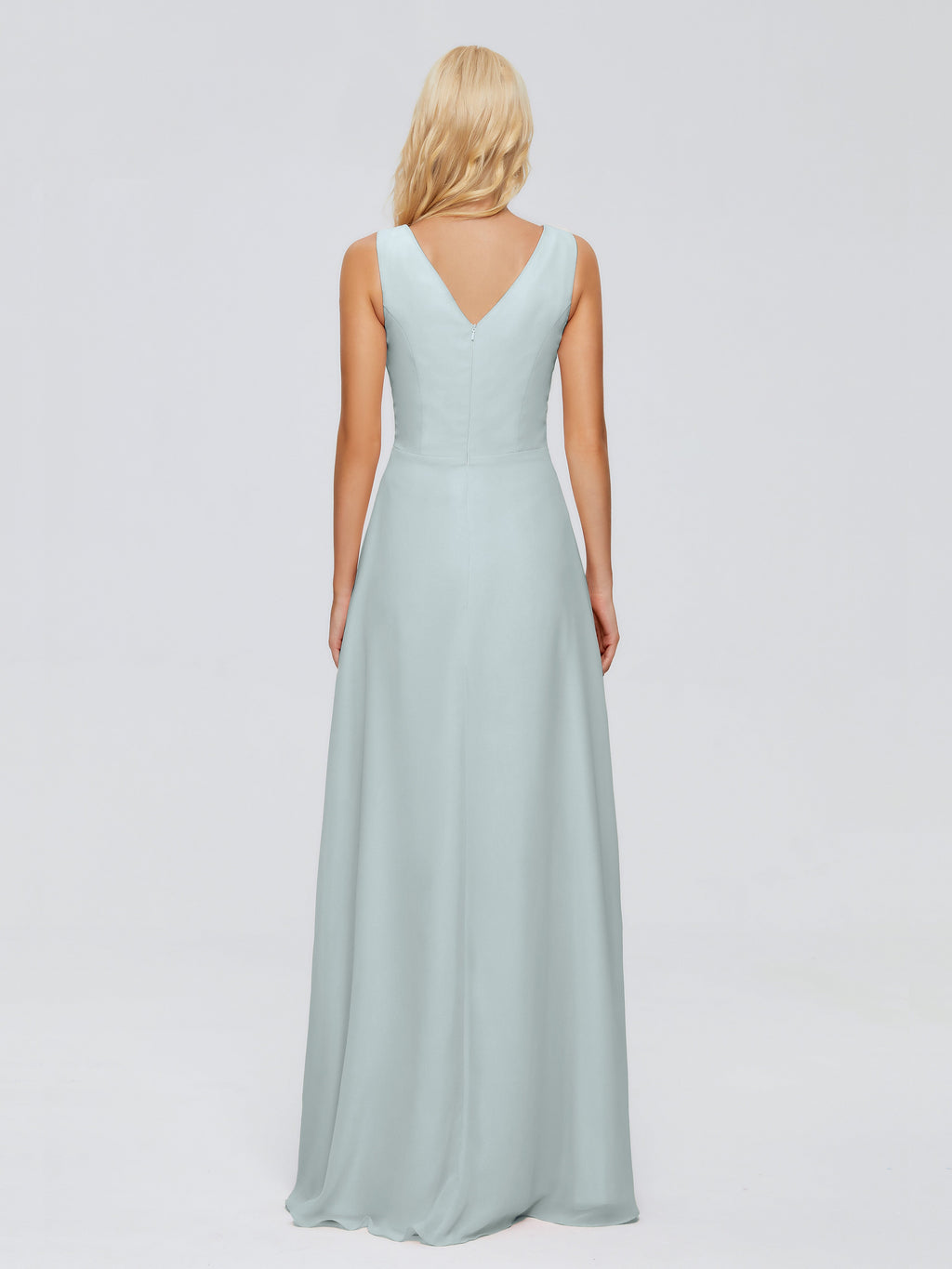 Maria V Neck Sleeveless Chiffon Bridesmaid Dresses