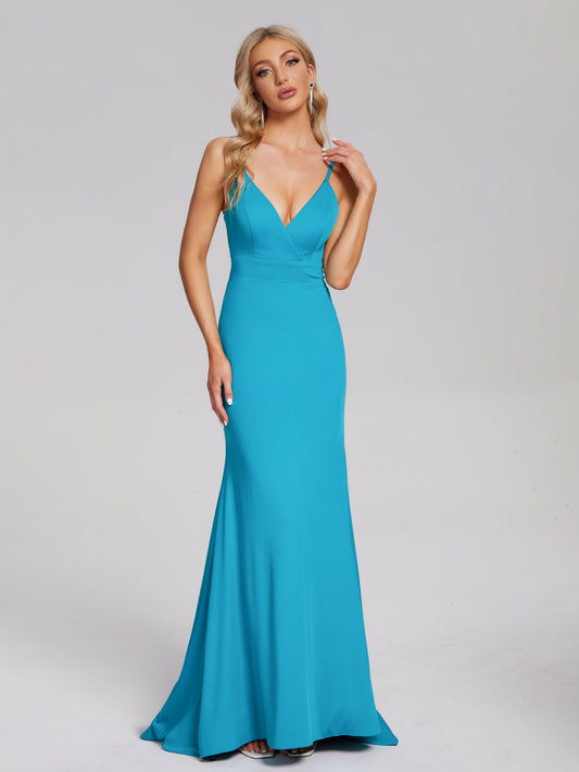 Brinley Mermaid Backless Spandex Bridesmaid Dress