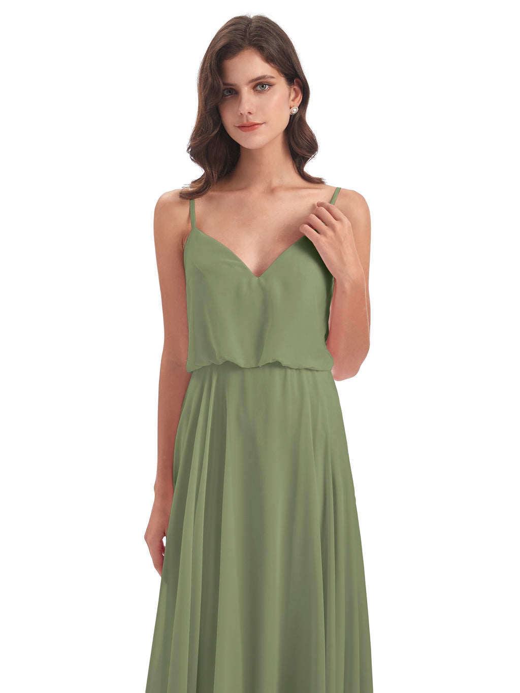Leah Floor Length Spaghetti Straps Chiffon Bridesmaid Dresses