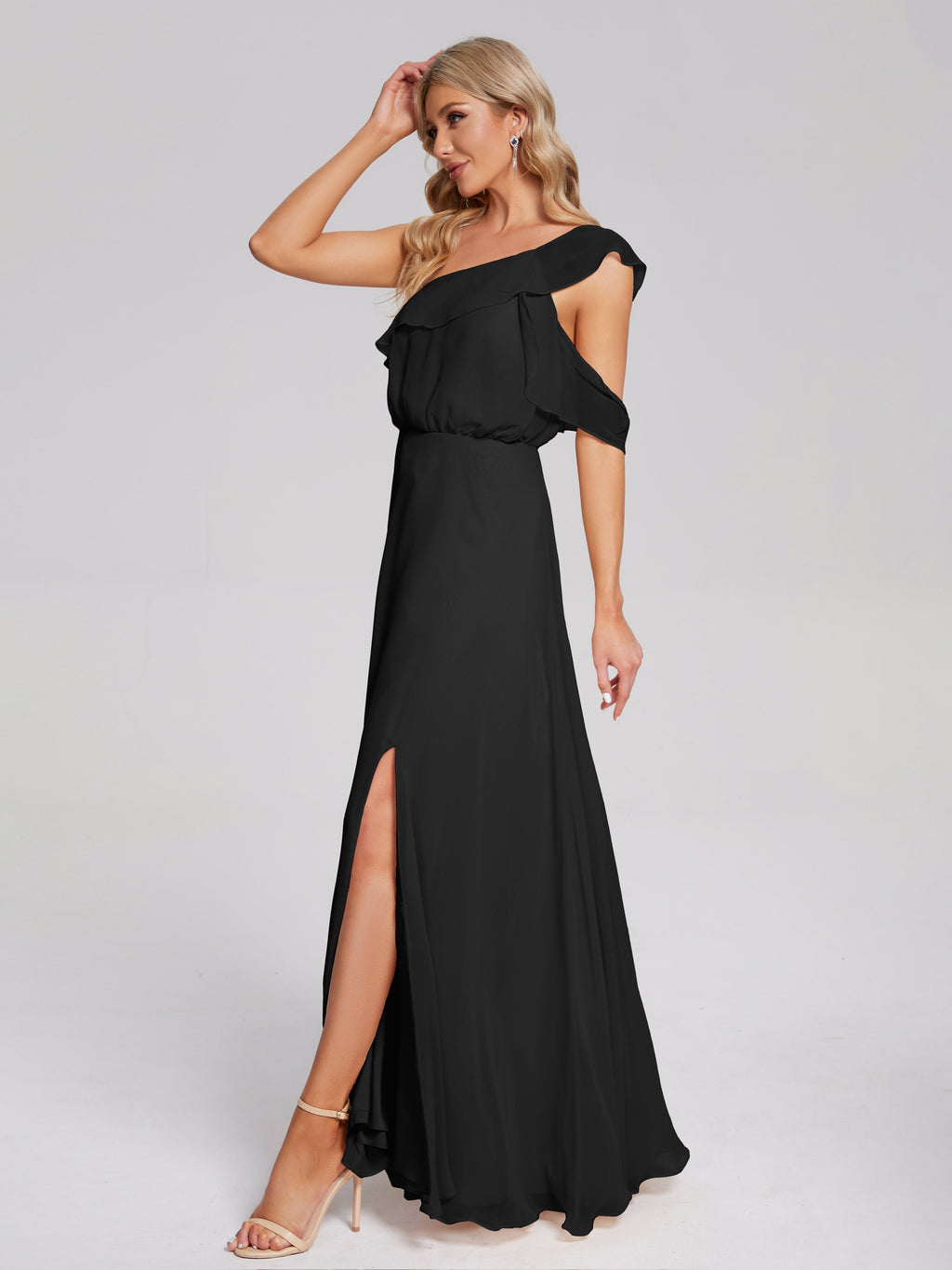 Paislee One Shoulder Ruffles Chiffon Bridesmaid Dress