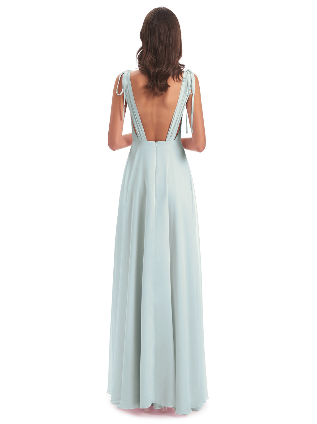 Reagan Floor Length V-neck Chiffon Bridesmaid Dresses