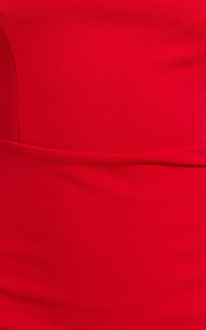 Salome Midi Dress Halter Neck Column Dress in Red