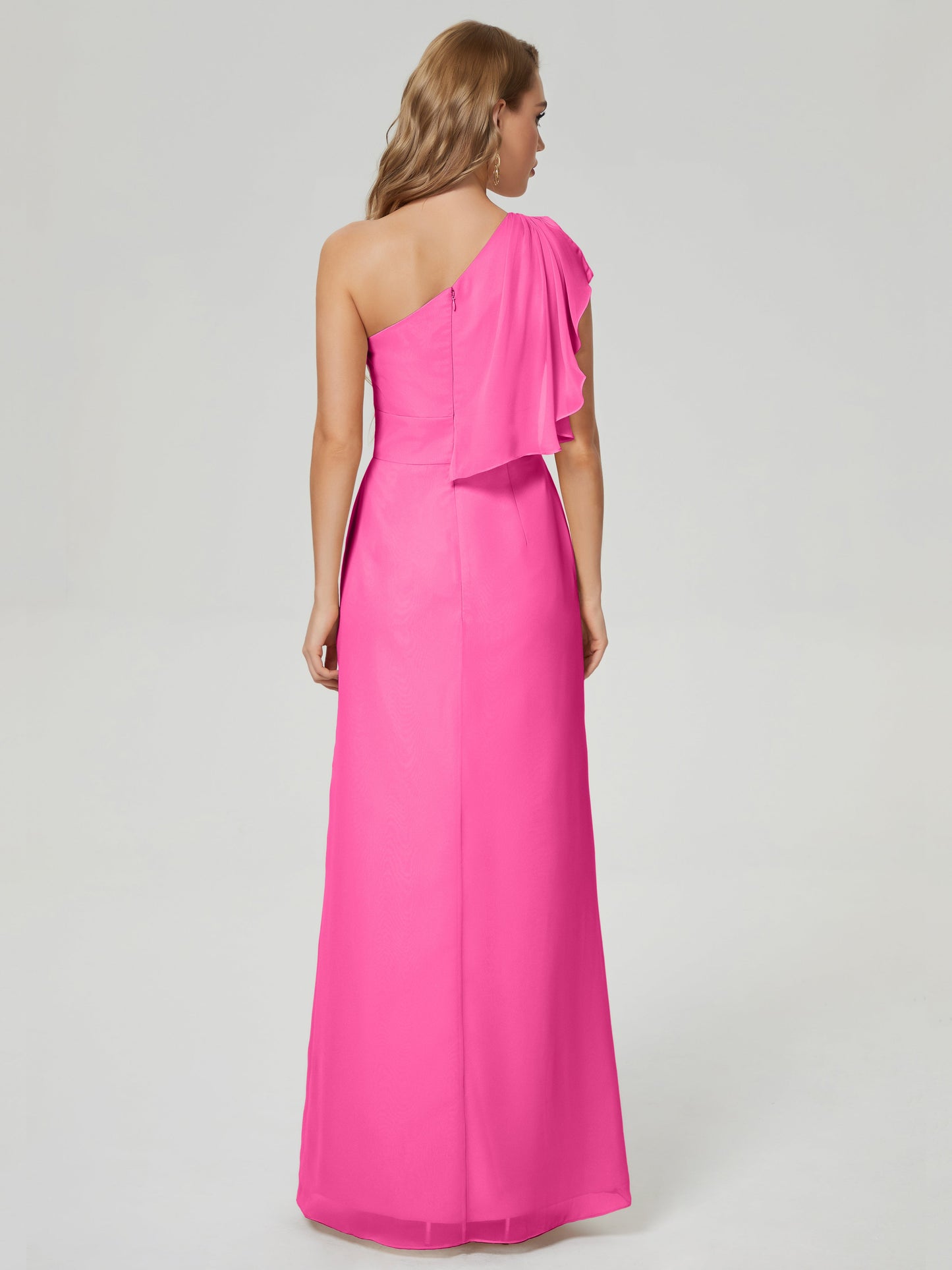 Samara Side Slit One Shoulder Chiffon Bridesmaid Dress