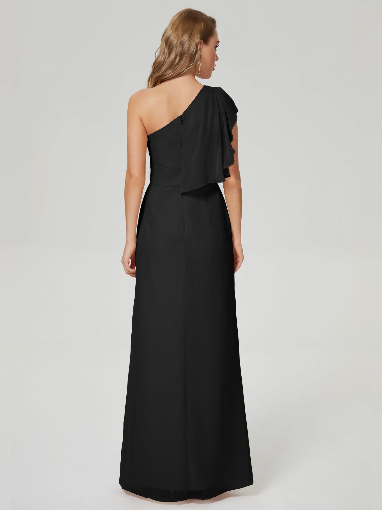 Samara Side Slit One Shoulder Chiffon Bridesmaid Dress