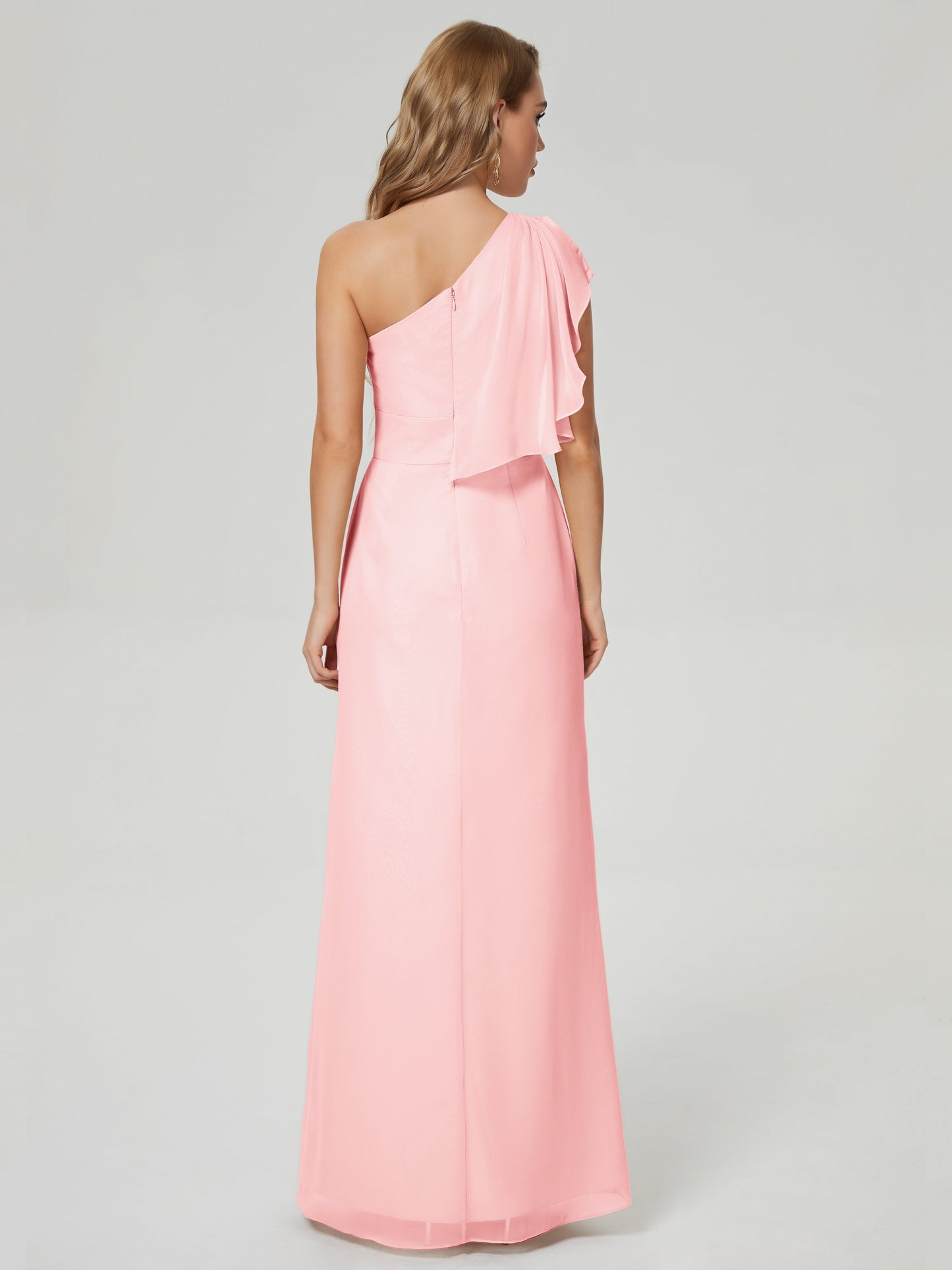 Samara Side Slit One Shoulder Chiffon Bridesmaid Dress