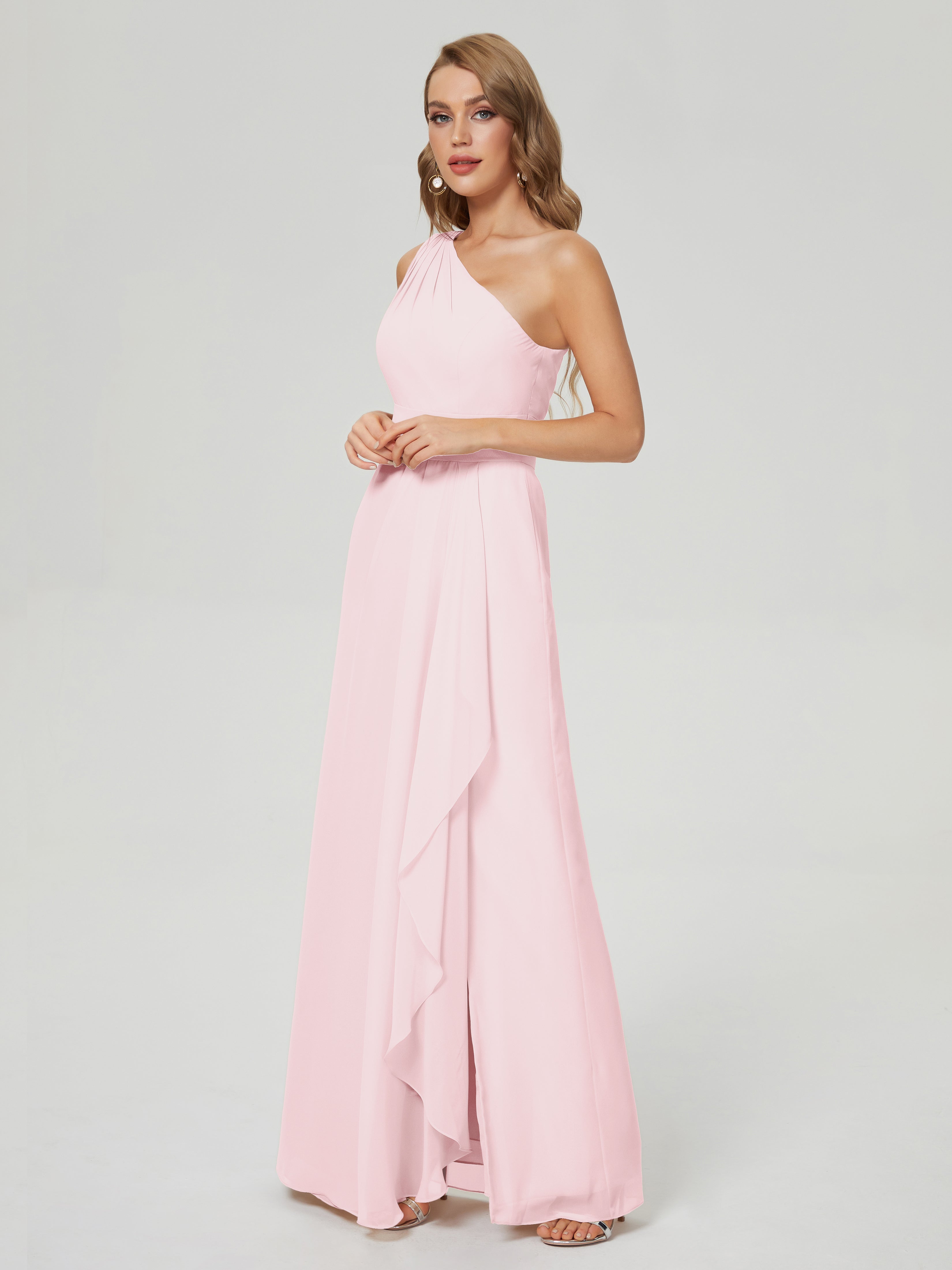 Samara Side Slit One Shoulder Chiffon Bridesmaid Dress