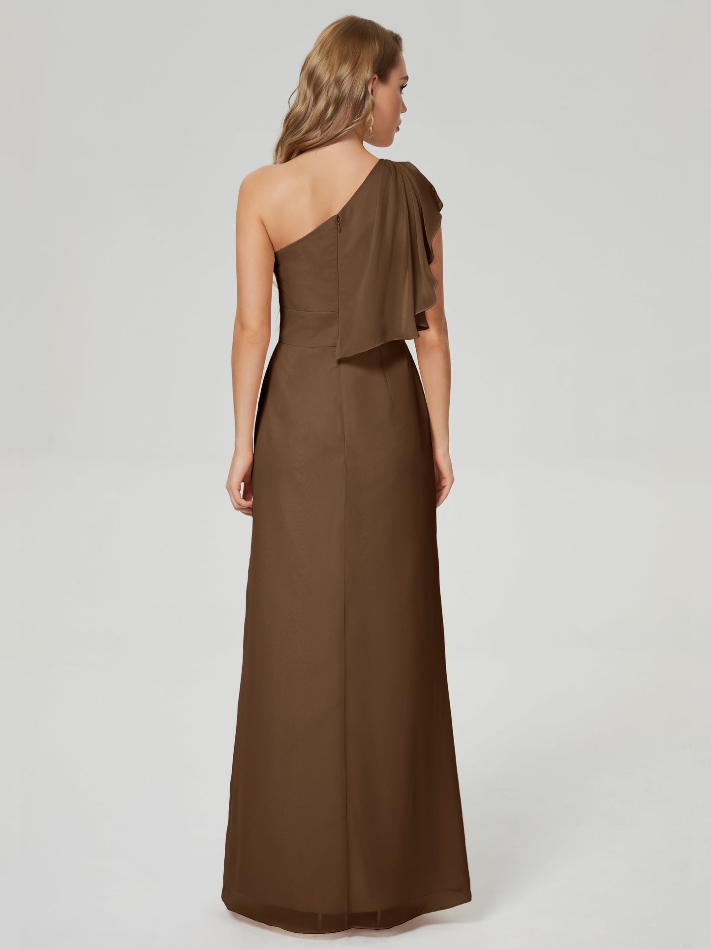 Samara Side Slit One Shoulder Chiffon Bridesmaid Dress