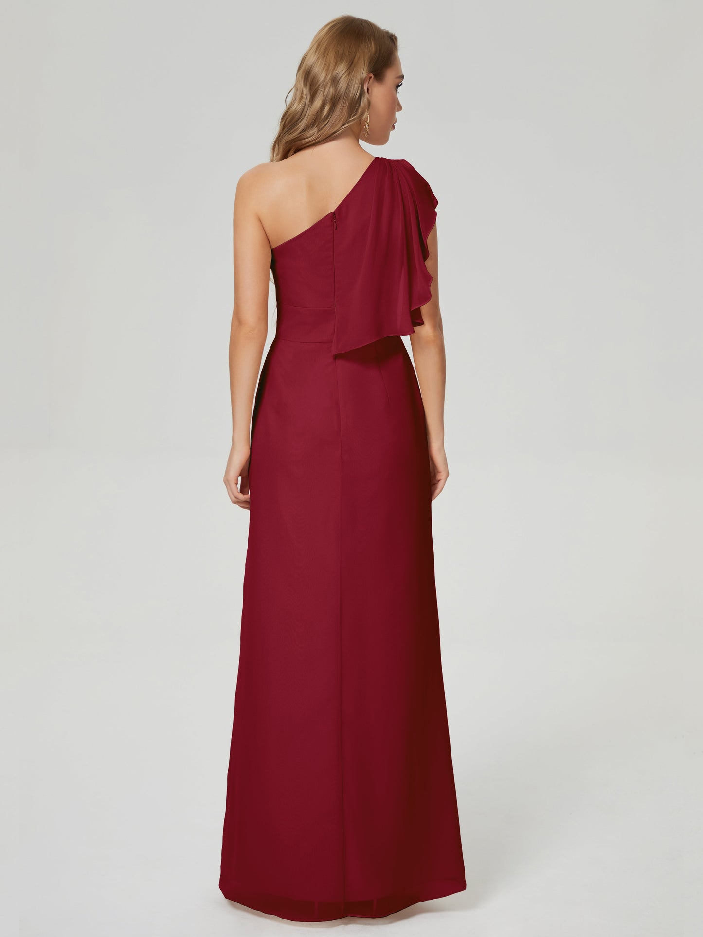 Samara Side Slit One Shoulder Chiffon Bridesmaid Dress