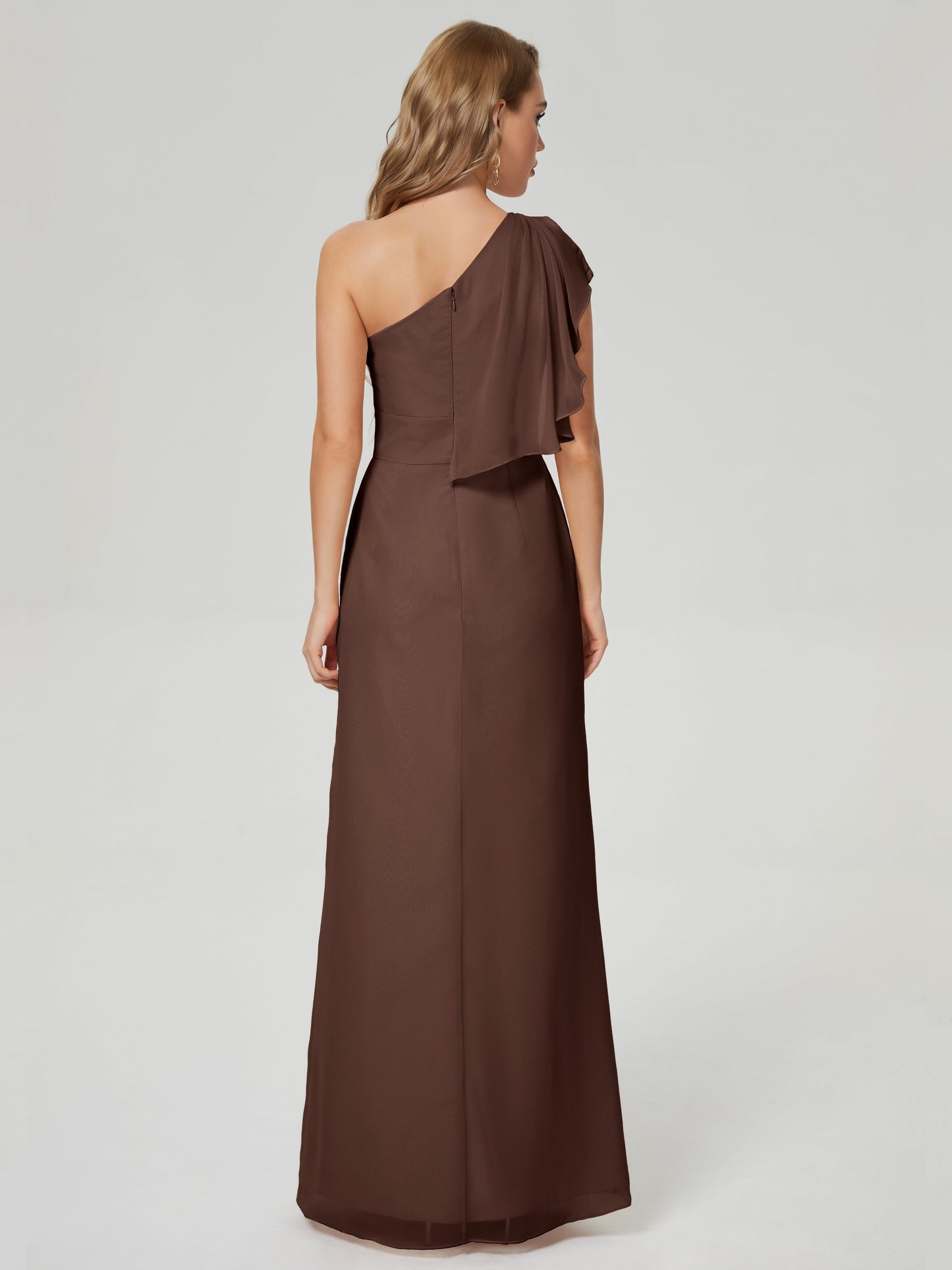 Samara Side Slit One Shoulder Chiffon Bridesmaid Dress