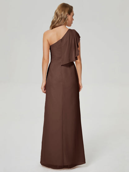 Samara Side Slit One Shoulder Chiffon Bridesmaid Dress