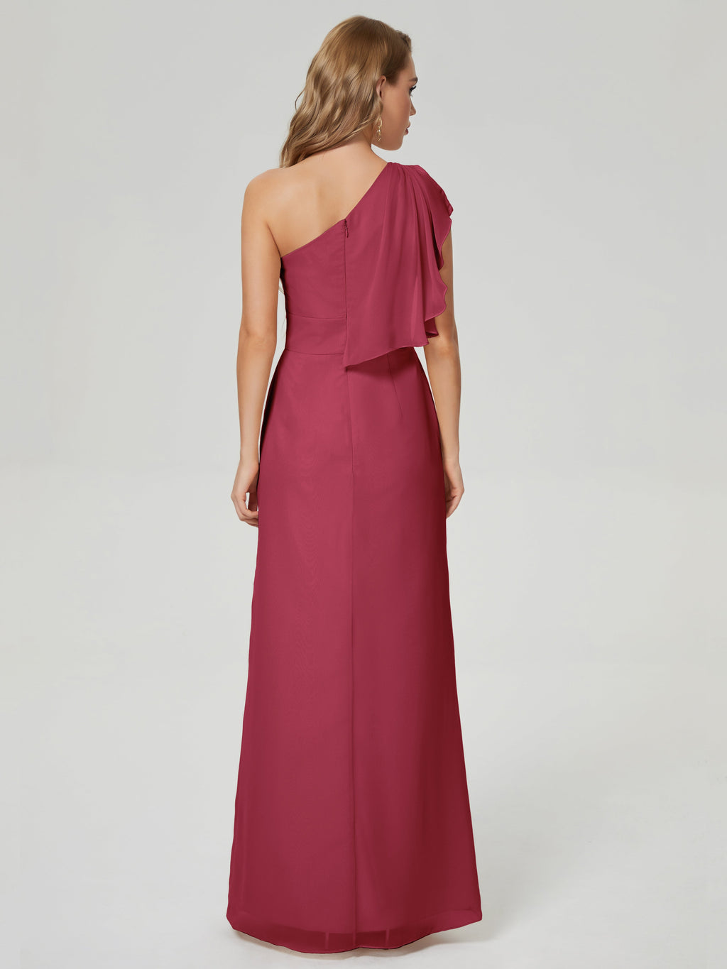 Samara Side Slit One Shoulder Chiffon Bridesmaid Dress