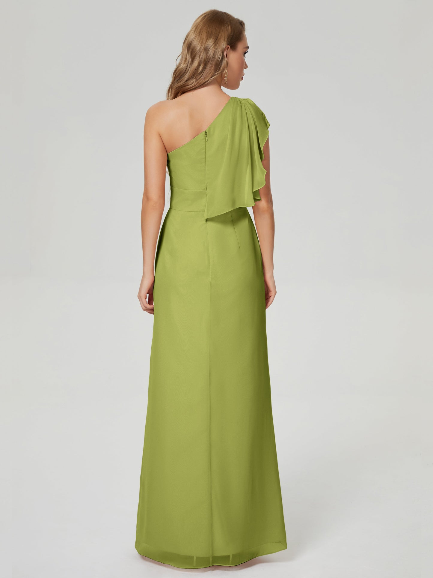 Samara Side Slit One Shoulder Chiffon Bridesmaid Dress