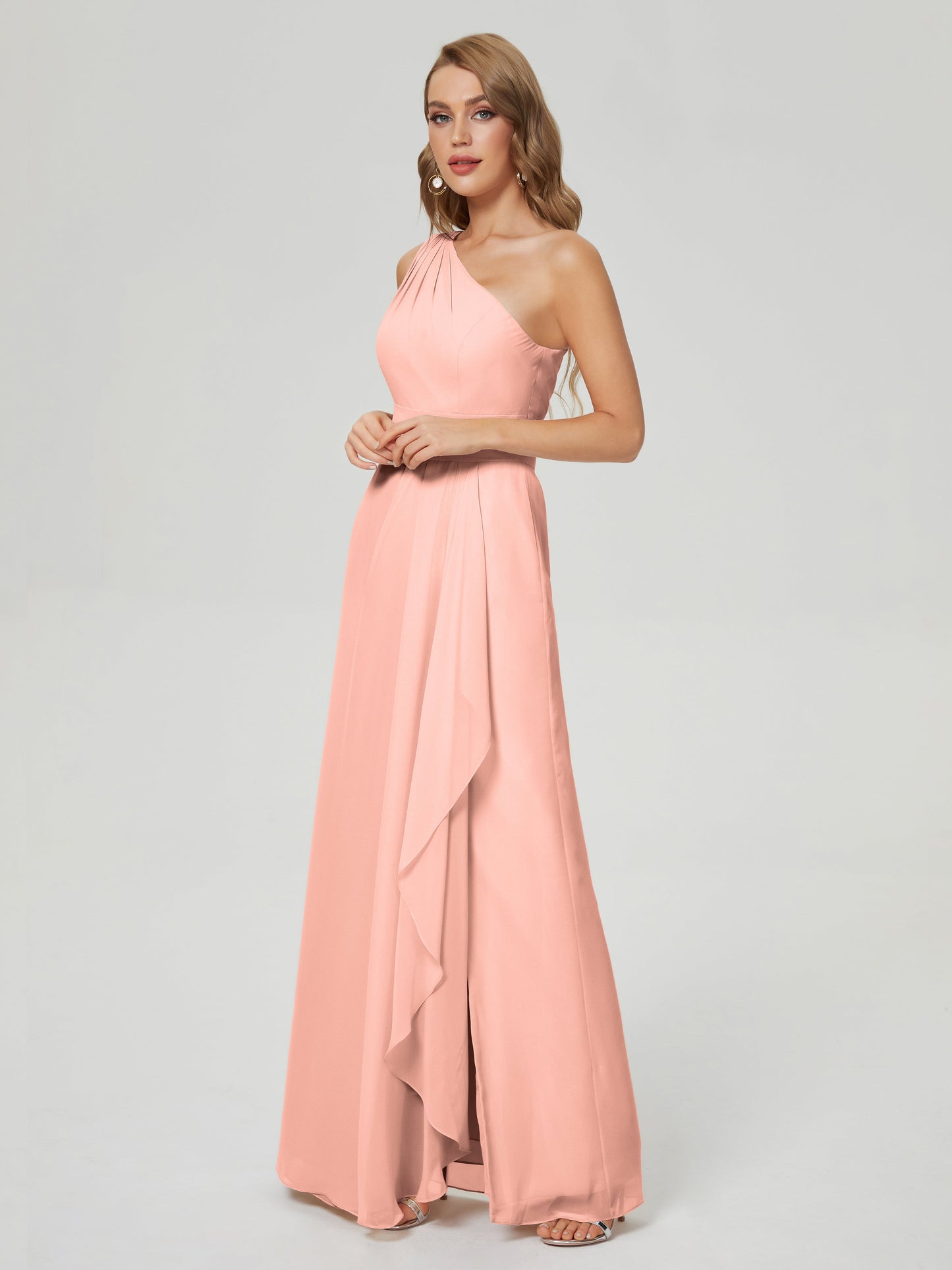 Samara Side Slit One Shoulder Chiffon Bridesmaid Dress