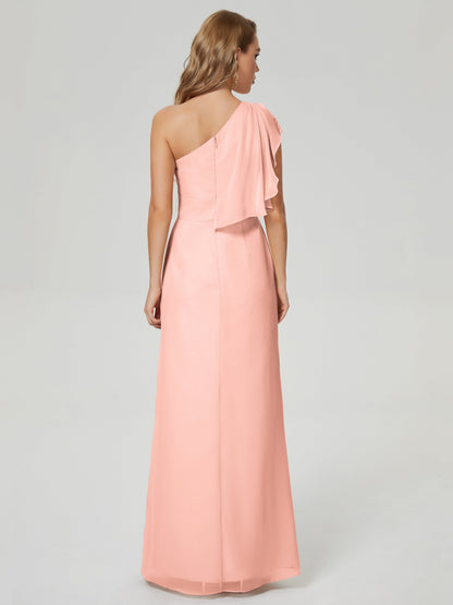 Samara Side Slit One Shoulder Chiffon Bridesmaid Dress