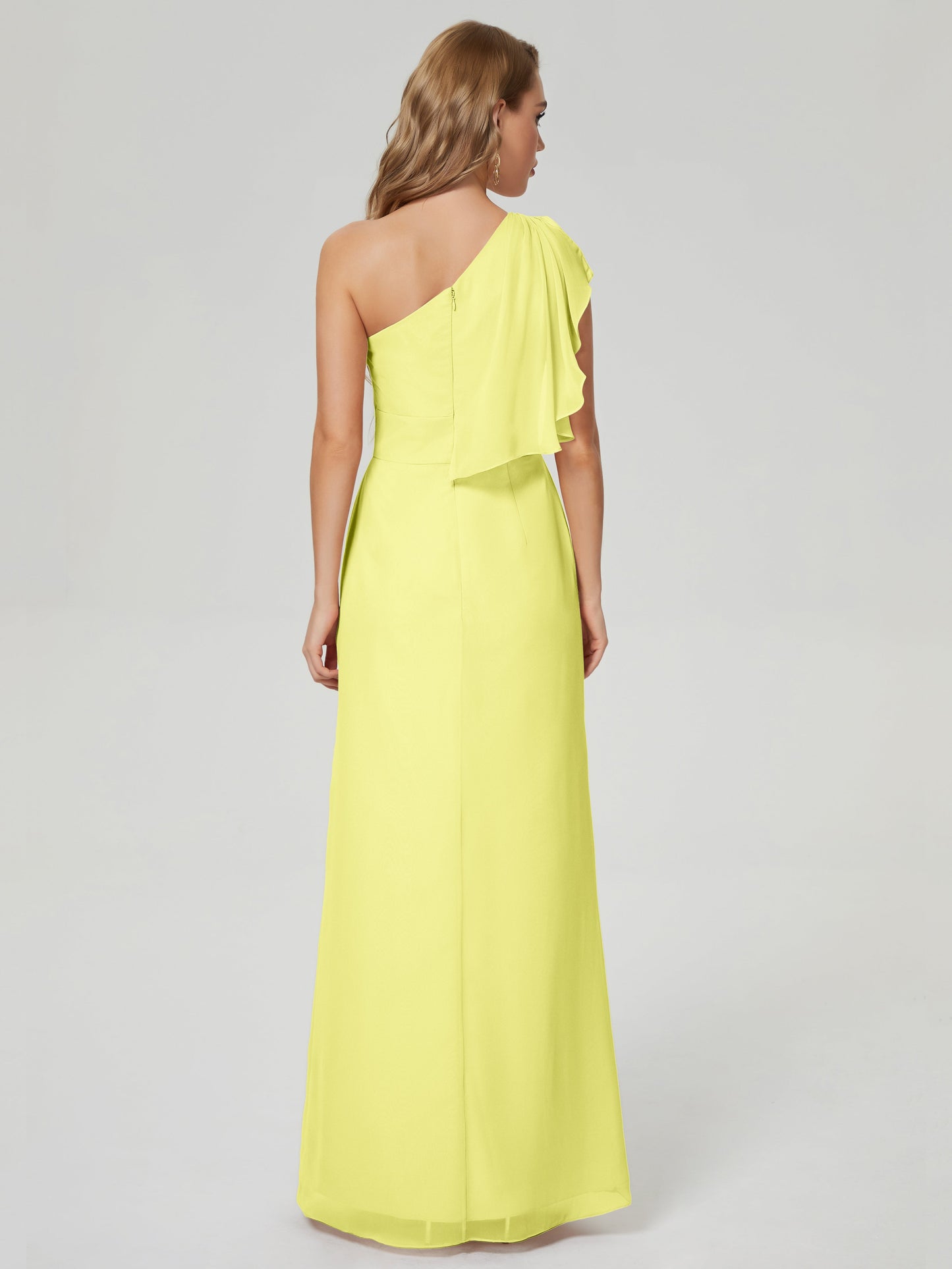 Samara Side Slit One Shoulder Chiffon Bridesmaid Dress