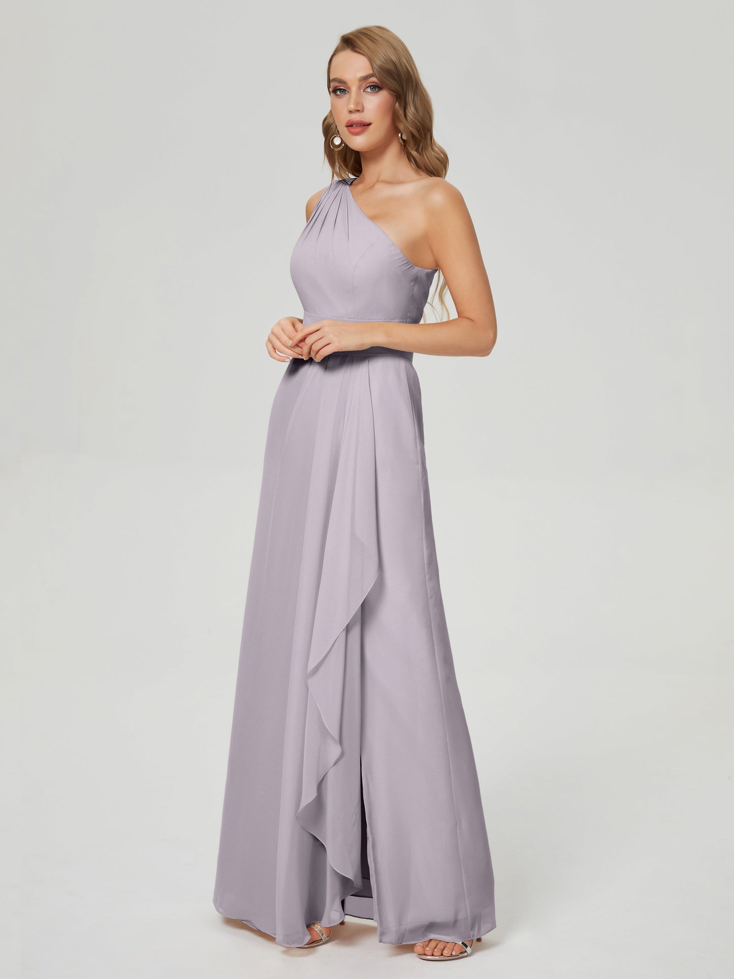 Samara Side Slit One Shoulder Chiffon Bridesmaid Dress