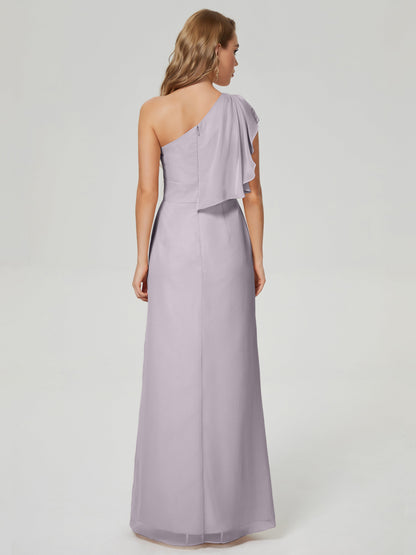 Samara Side Slit One Shoulder Chiffon Bridesmaid Dress