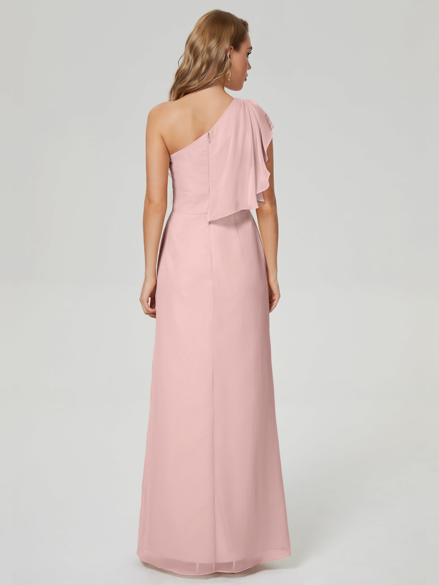 Samara Side Slit One Shoulder Chiffon Bridesmaid Dress