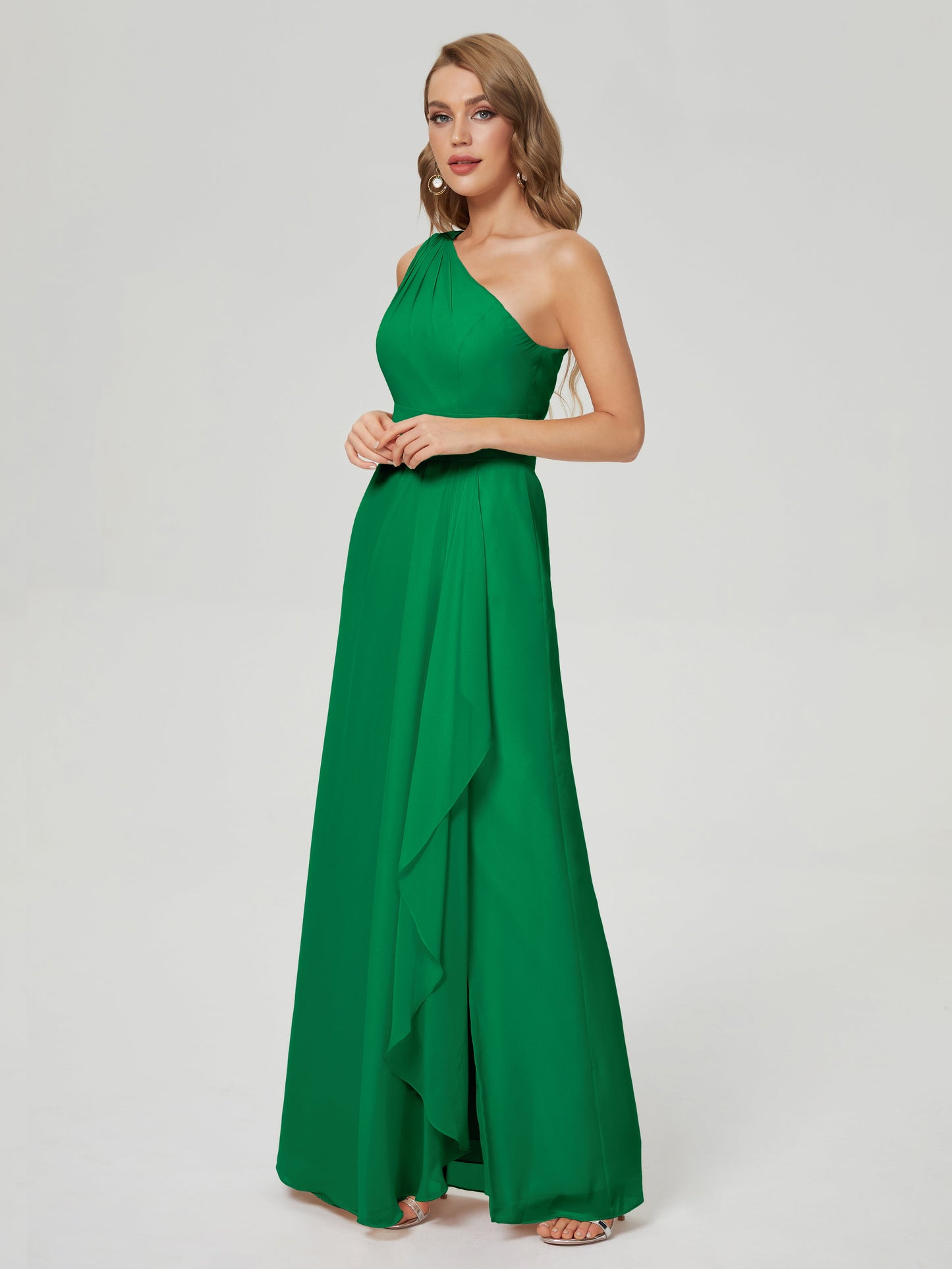 Samara Side Slit One Shoulder Chiffon Bridesmaid Dress