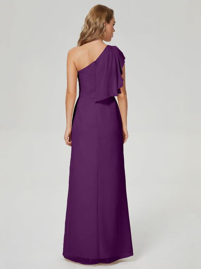 Samara Side Slit One Shoulder Chiffon Bridesmaid Dress