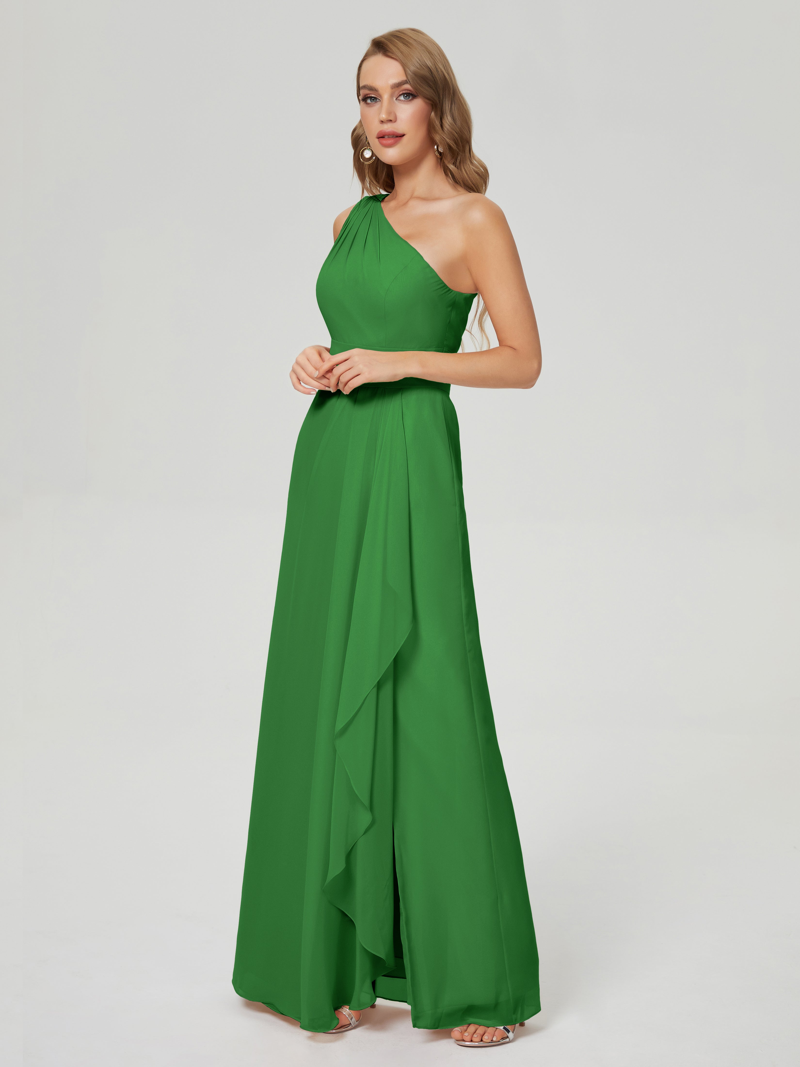 Samara Side Slit One Shoulder Chiffon Bridesmaid Dress