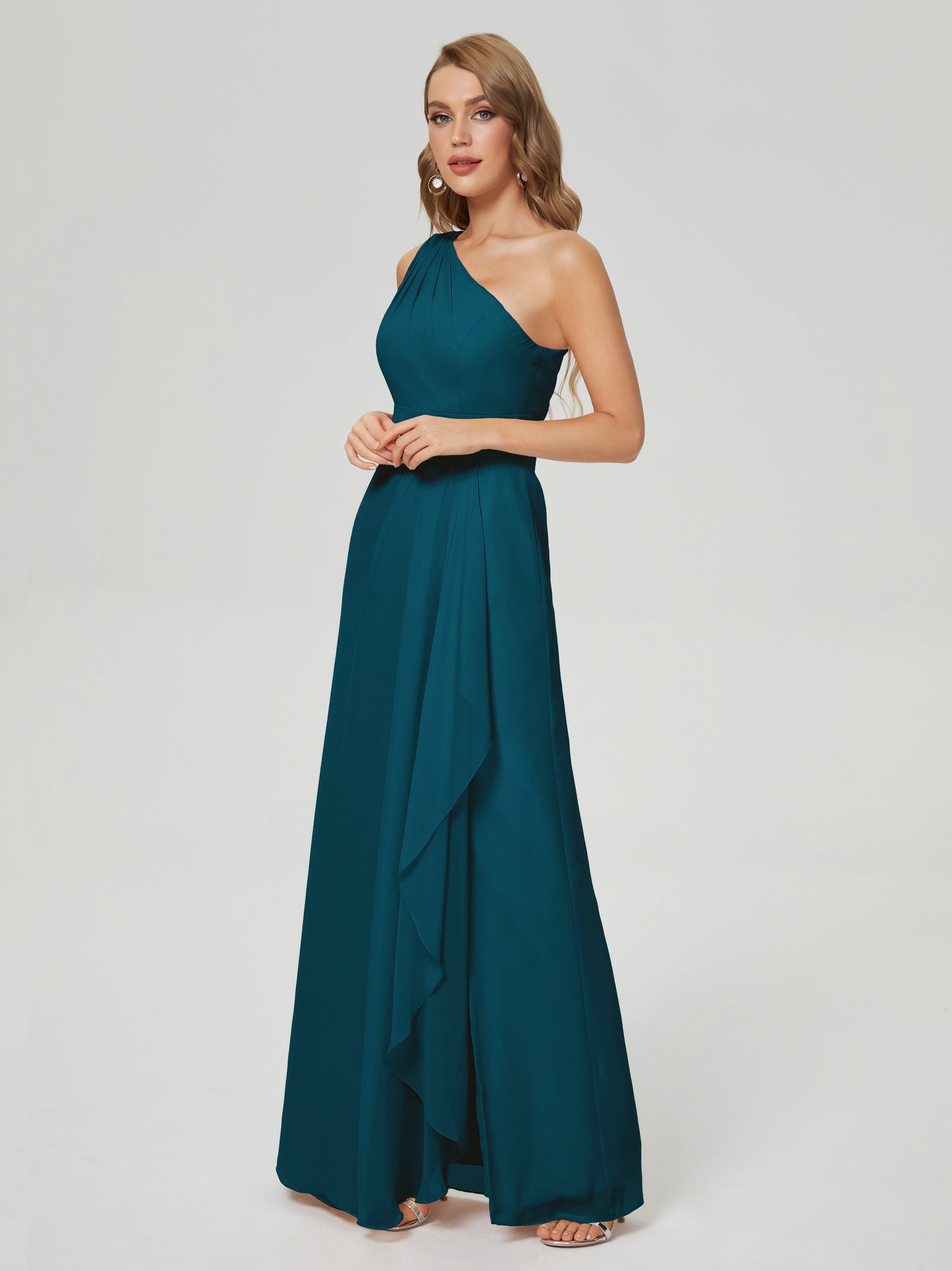 Samara Side Slit One Shoulder Chiffon Bridesmaid Dress
