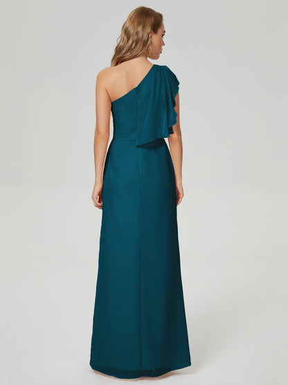 Samara Side Slit One Shoulder Chiffon Bridesmaid Dress
