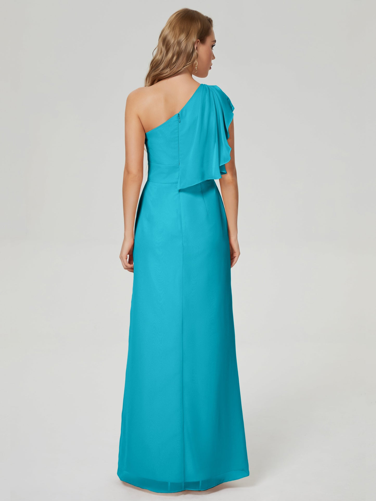 Samara Side Slit One Shoulder Chiffon Bridesmaid Dress