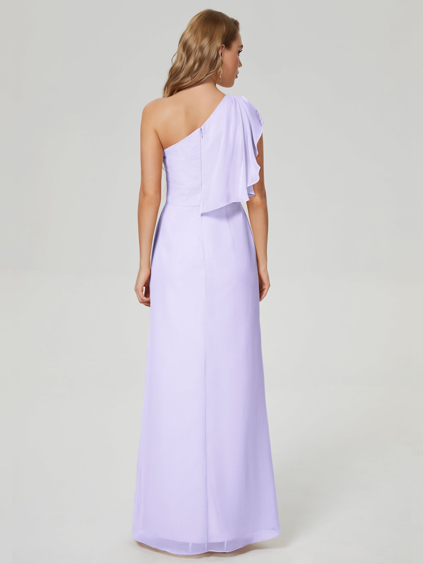 Samara Side Slit One Shoulder Chiffon Bridesmaid Dress