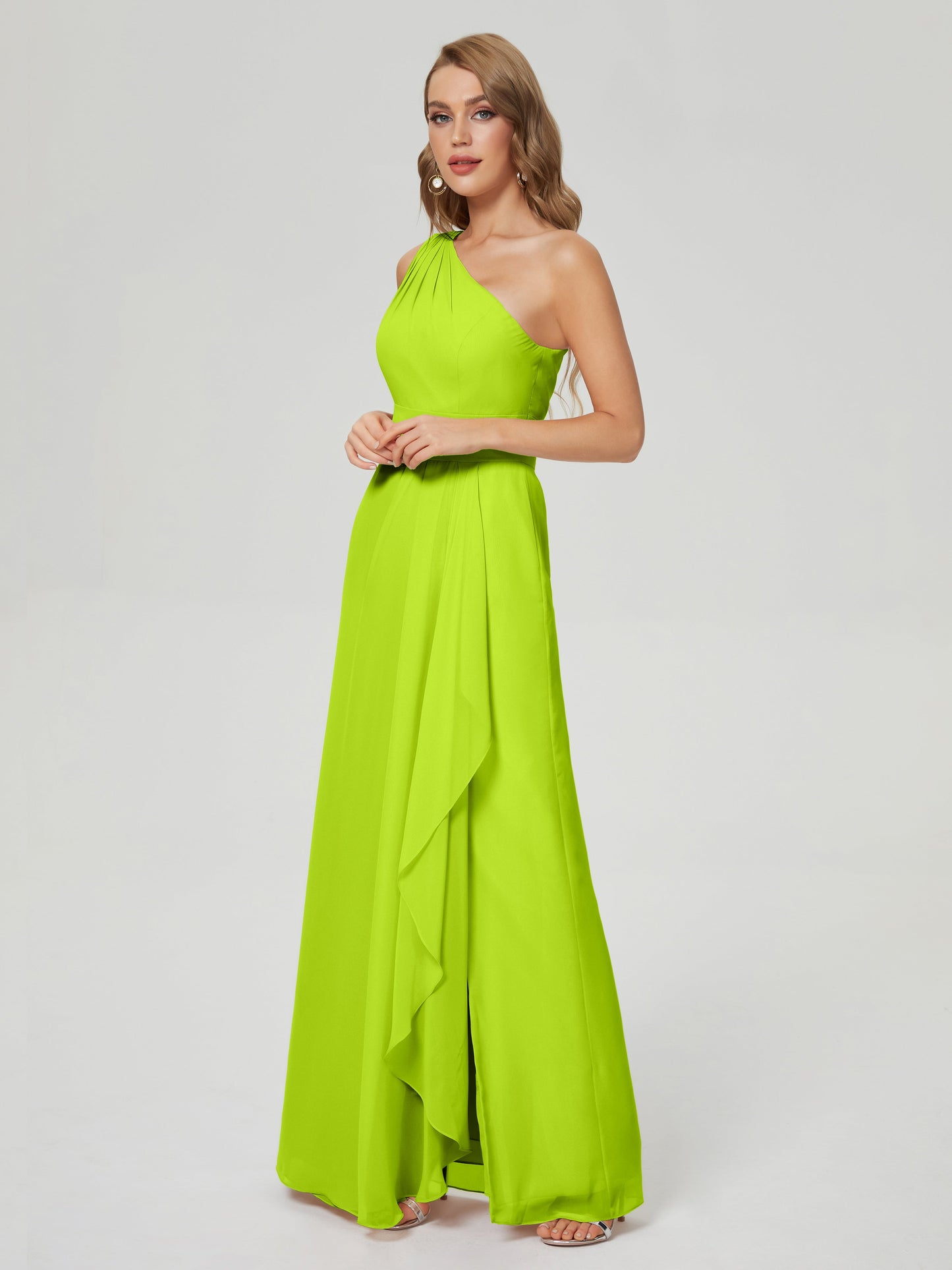 Samara Side Slit One Shoulder Chiffon Bridesmaid Dress