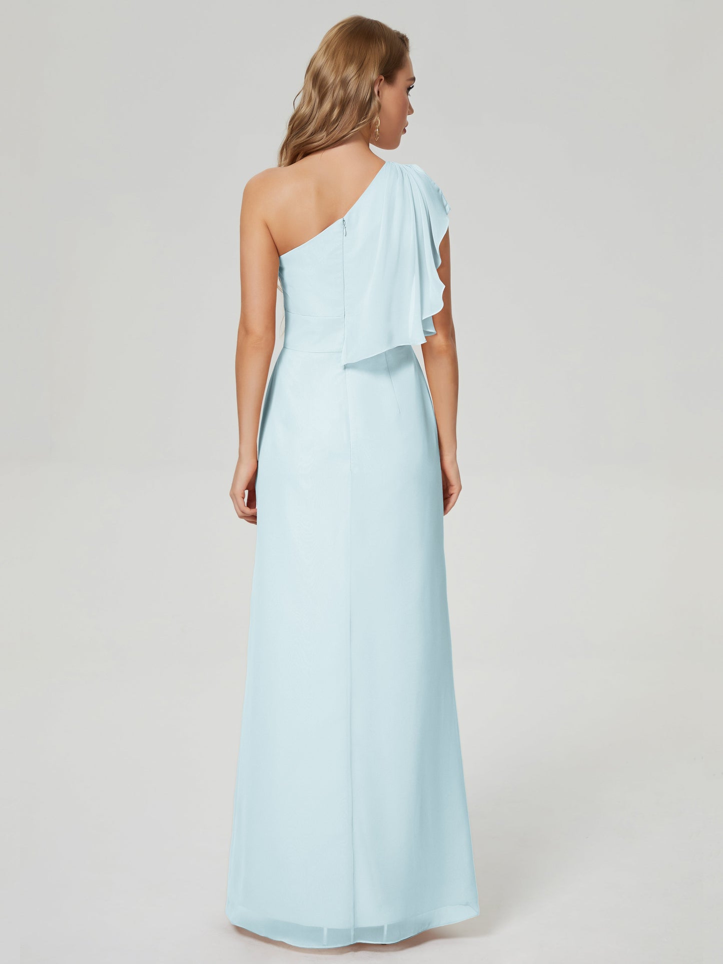 Samara Side Slit One Shoulder Chiffon Bridesmaid Dress