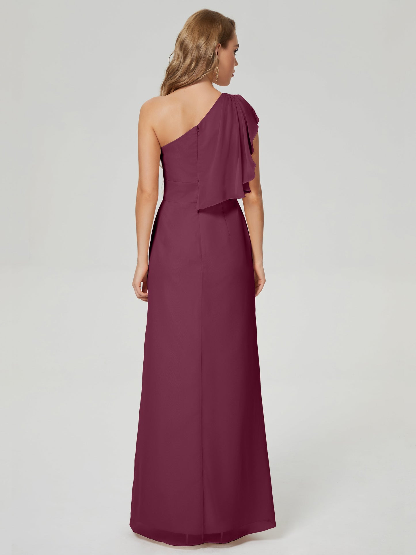 Samara Side Slit One Shoulder Chiffon Bridesmaid Dress