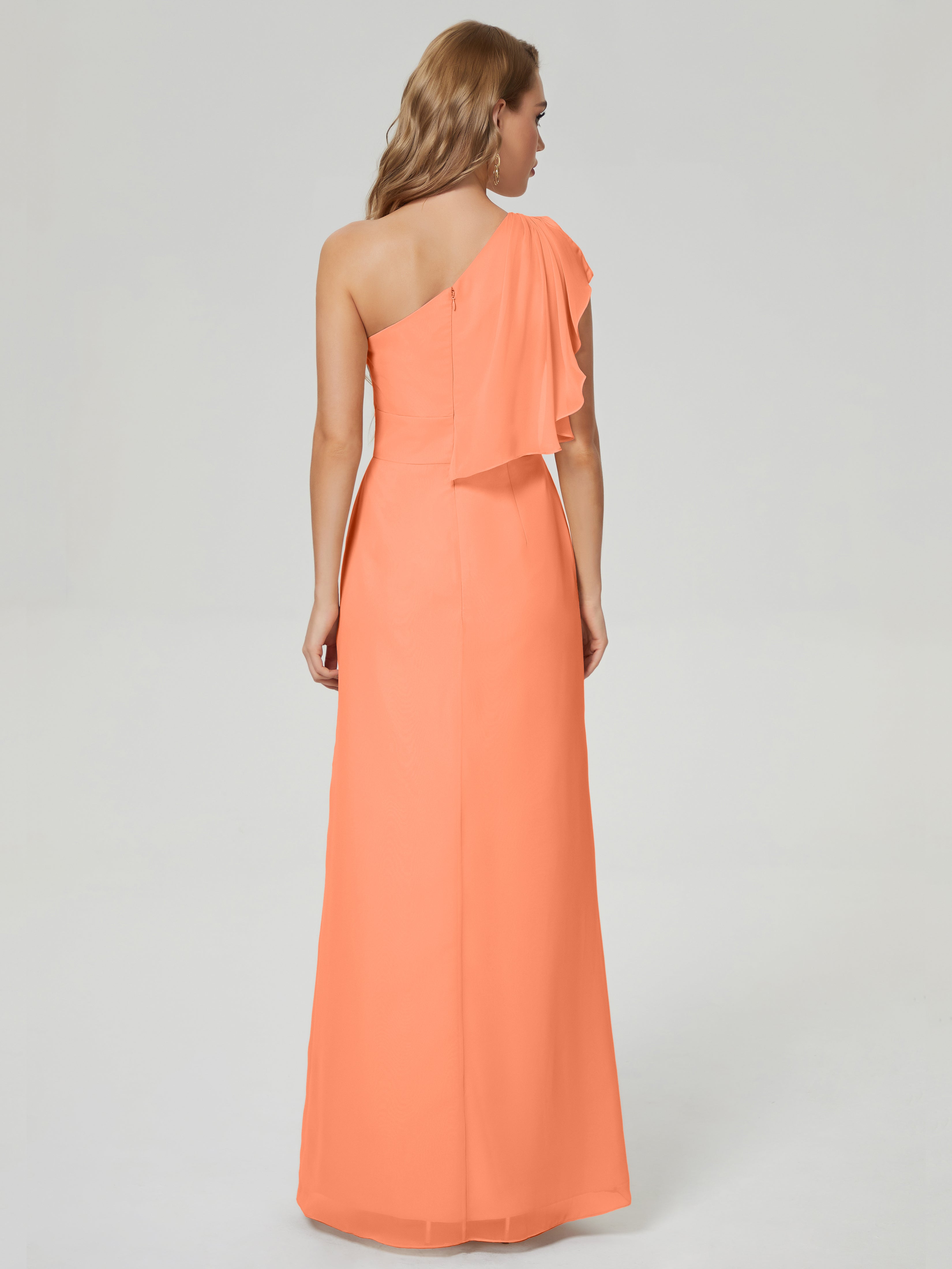 Samara Side Slit One Shoulder Chiffon Bridesmaid Dress