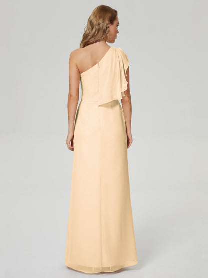 Samara Side Slit One Shoulder Chiffon Bridesmaid Dress