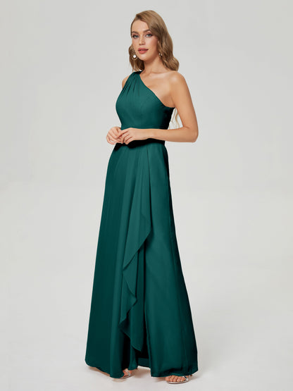 Samara Side Slit One Shoulder Chiffon Bridesmaid Dress