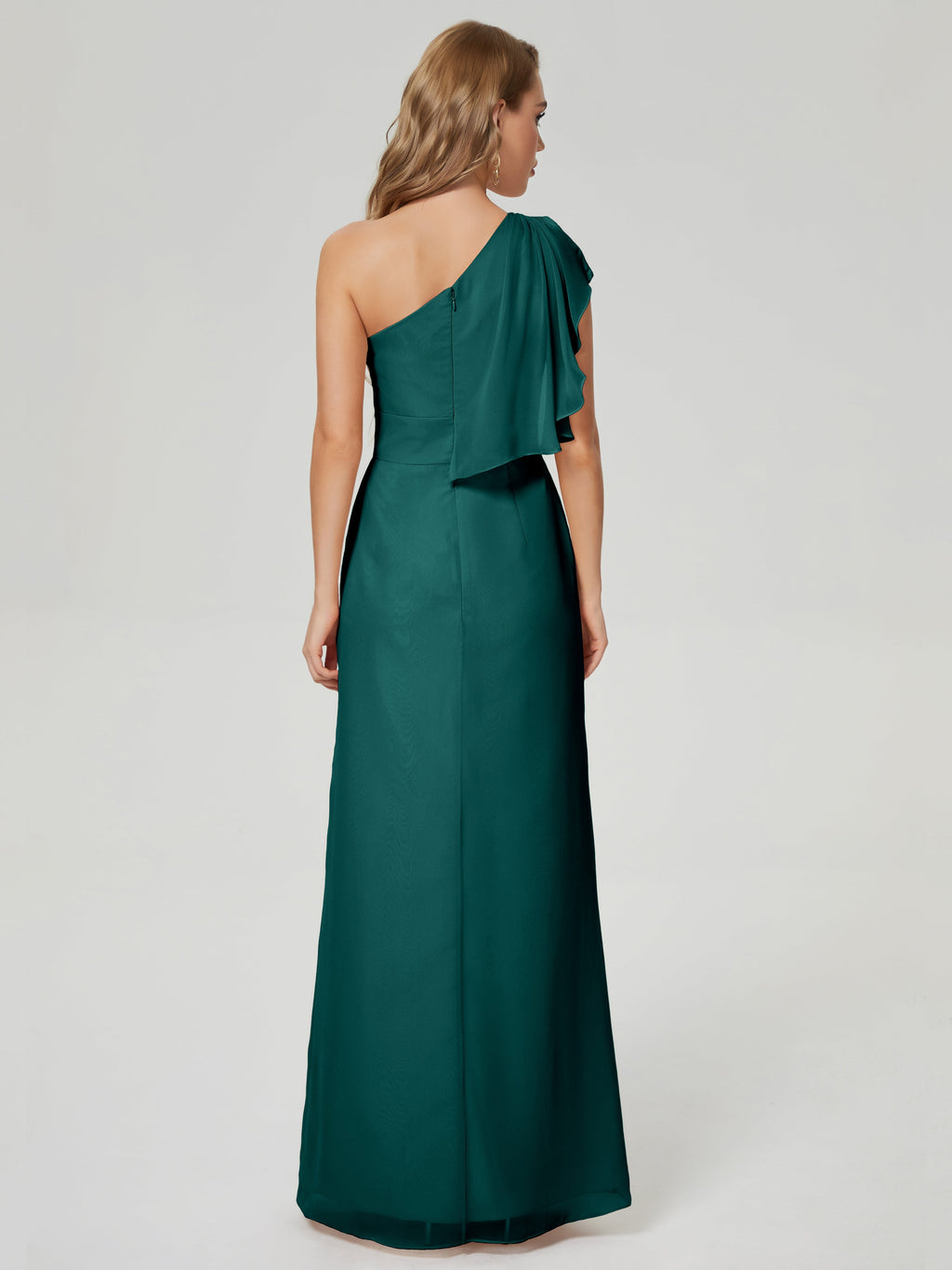 Samara Side Slit One Shoulder Chiffon Bridesmaid Dress