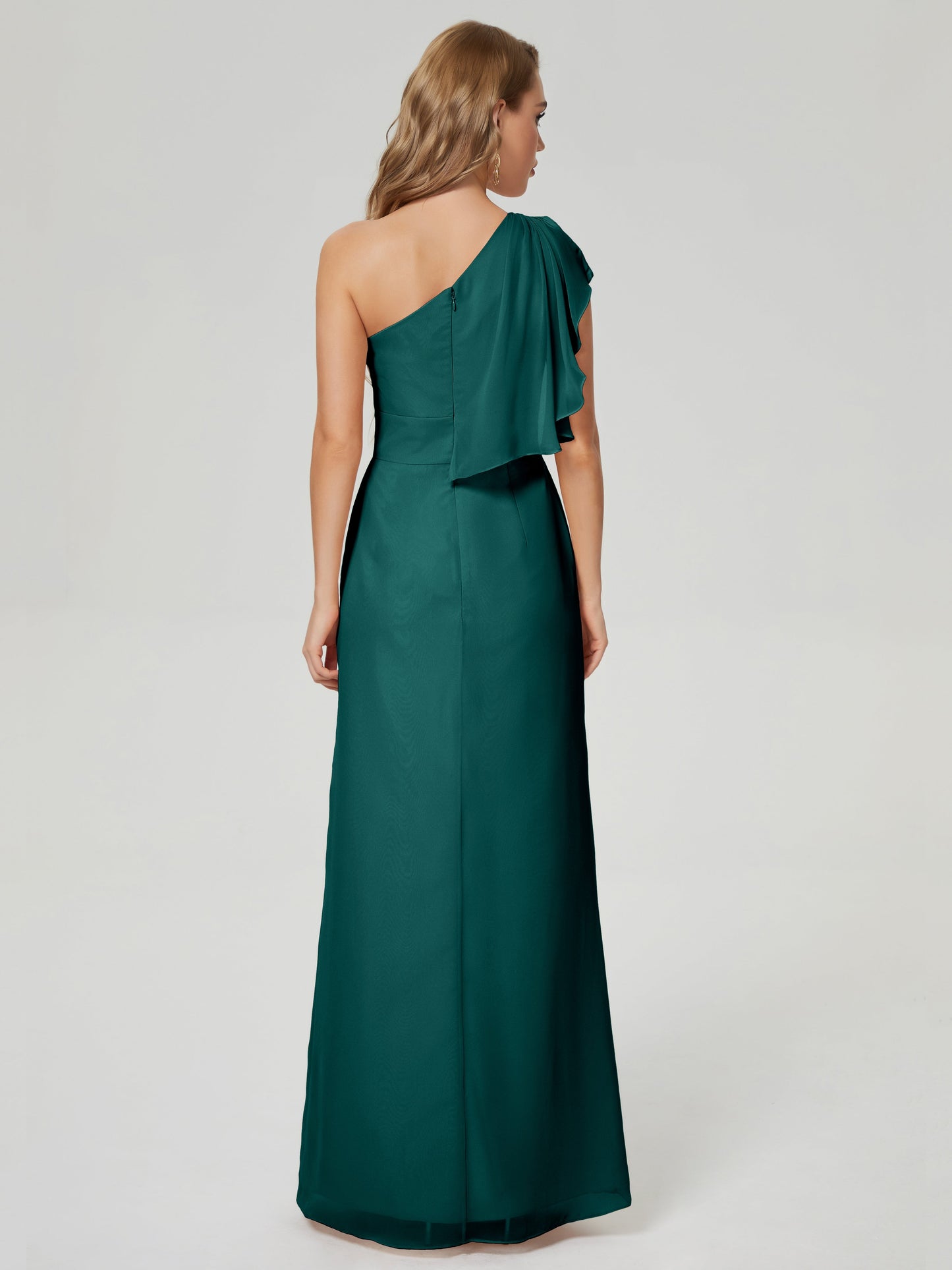Samara Side Slit One Shoulder Chiffon Bridesmaid Dress