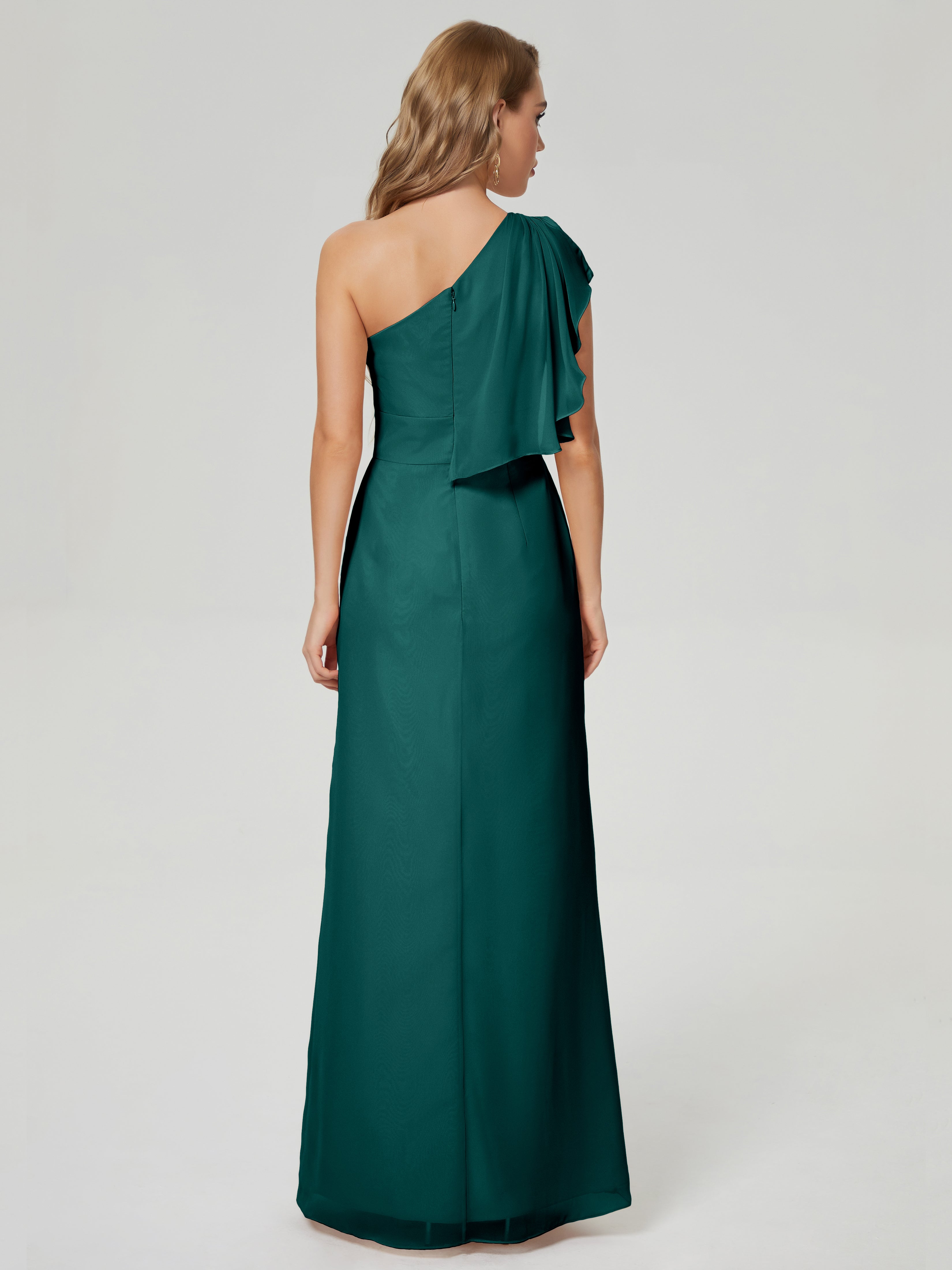Samara Side Slit One Shoulder Chiffon Bridesmaid Dress
